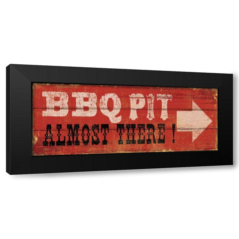BBQ Pit Black Modern Wood Framed Art Print with Double Matting by Pela Studio