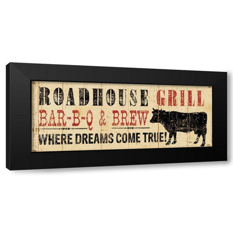 Roadhouse Grill Black Modern Wood Framed Art Print by Pela Studio