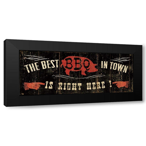 The Best BBQ in Town Black Modern Wood Framed Art Print with Double Matting by Pela Studio