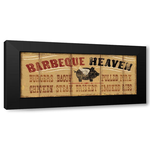 Barbeque Heaven Black Modern Wood Framed Art Print by Pela Studio