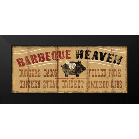 Barbeque Heaven Black Modern Wood Framed Art Print by Pela Studio