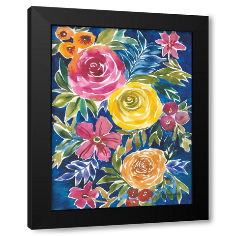 Flower Patch I Black Modern Wood Framed Art Print by Warrick, Cheryl