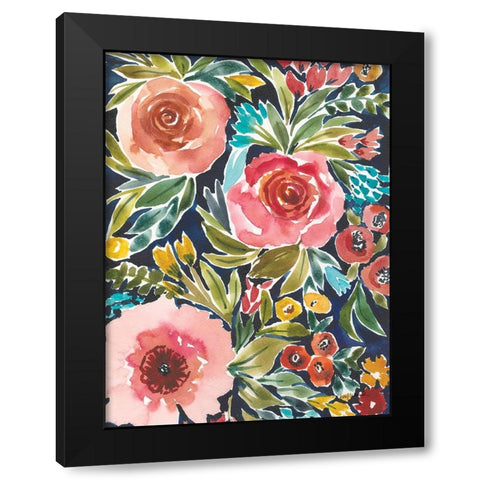 Flower Patch II Black Modern Wood Framed Art Print with Double Matting by Warrick, Cheryl