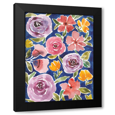 Flower Patch III Black Modern Wood Framed Art Print with Double Matting by Warrick, Cheryl