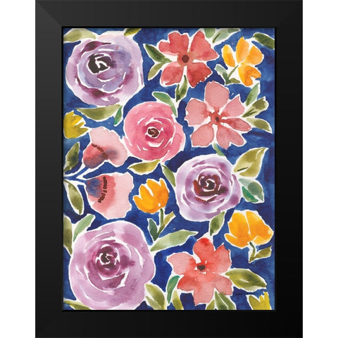 Flower Patch III Black Modern Wood Framed Art Print by Warrick, Cheryl