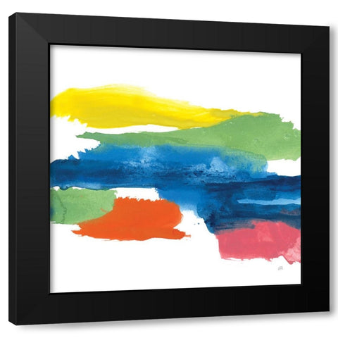 Jewel Abstraction I Black Modern Wood Framed Art Print by Paschke, Chris