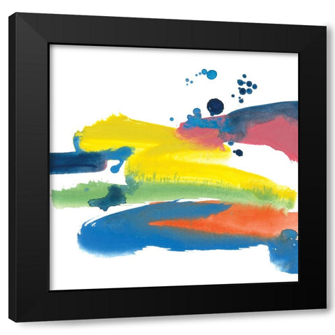 Jewel Abstraction IV Black Modern Wood Framed Art Print by Paschke, Chris
