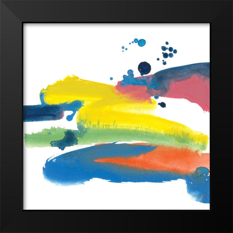 Jewel Abstraction IV Black Modern Wood Framed Art Print by Paschke, Chris