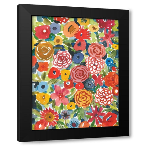 Petal Play I Black Modern Wood Framed Art Print by Warrick, Cheryl