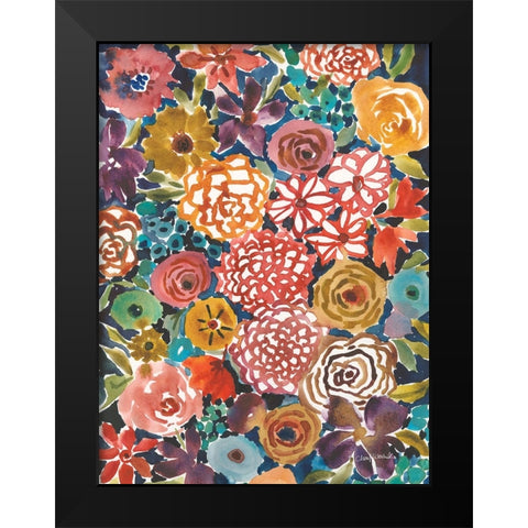 Petal Play III Black Modern Wood Framed Art Print by Warrick, Cheryl
