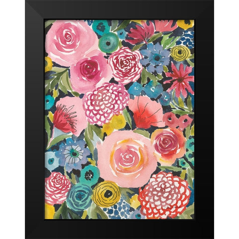 Petal Play IV Black Modern Wood Framed Art Print by Warrick, Cheryl