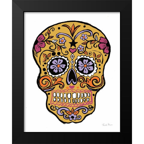 Homage to Frida V Marigold Black Modern Wood Framed Art Print by Zaman, Farida