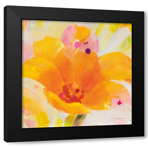 Bright Tulips I Black Modern Wood Framed Art Print with Double Matting by Hristova, Albena