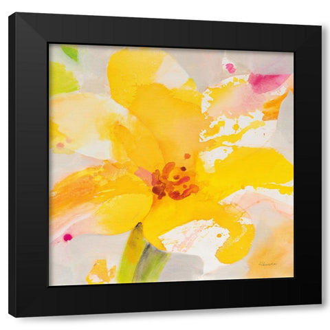 Bright Tulips III Black Modern Wood Framed Art Print with Double Matting by Hristova, Albena