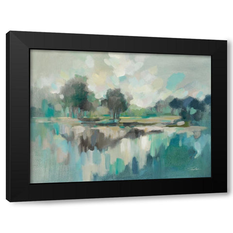 Dreamland with Navy Black Modern Wood Framed Art Print by Vassileva, Silvia
