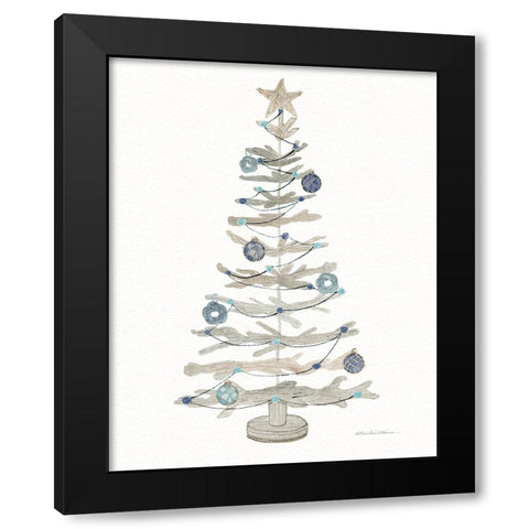 Decorative Coastal Holiday Tree II Black Modern Wood Framed Art Print with Double Matting by McKenna, Kathleen Parr