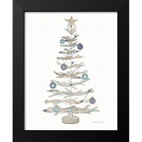 Decorative Coastal Holiday Tree II Black Modern Wood Framed Art Print by McKenna, Kathleen Parr
