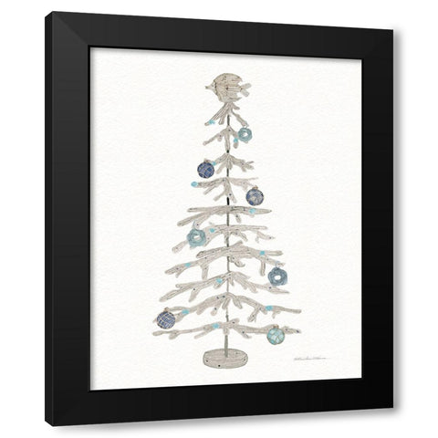 Decorative Coastal Holiday Tree IV Black Modern Wood Framed Art Print with Double Matting by McKenna, Kathleen Parr