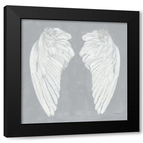 Wings I on Gray Flipped Black Modern Wood Framed Art Print with Double Matting by Wiens, James