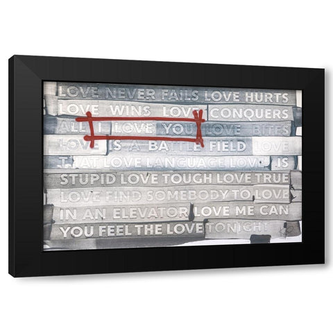 Graffiti Love Black Modern Wood Framed Art Print by Youngstrom, Kent