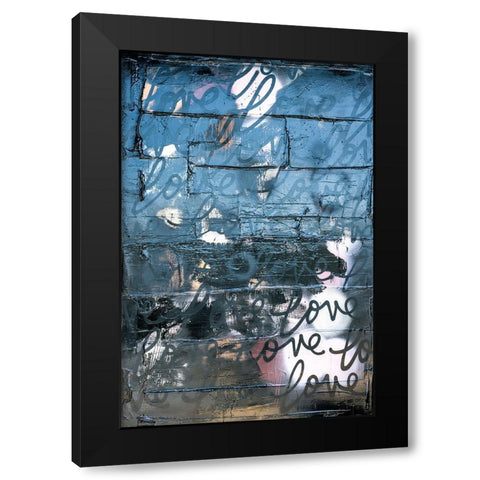 Love Graffiti Black Modern Wood Framed Art Print with Double Matting by Youngstrom, Kent