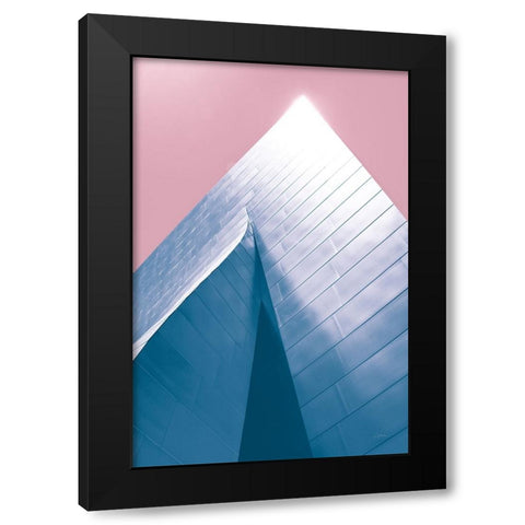 Skyscraper III Bright Black Modern Wood Framed Art Print by Aledanda