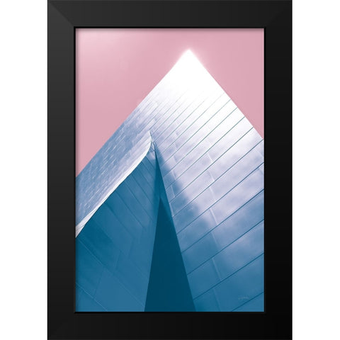 Skyscraper III Bright Black Modern Wood Framed Art Print by Aledanda