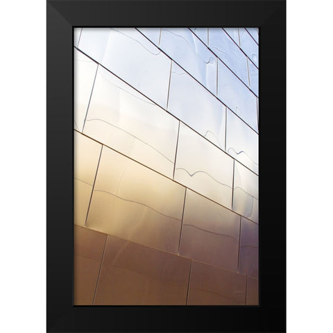 Skyscraper IV Bright Black Modern Wood Framed Art Print by Aledanda