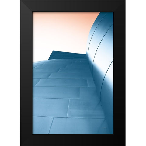 Skyscaper VIII Bright Black Modern Wood Framed Art Print by Aledanda