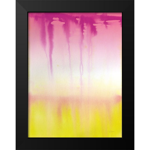 Dip Dye I Bright Black Modern Wood Framed Art Print by Schlabach, Sue