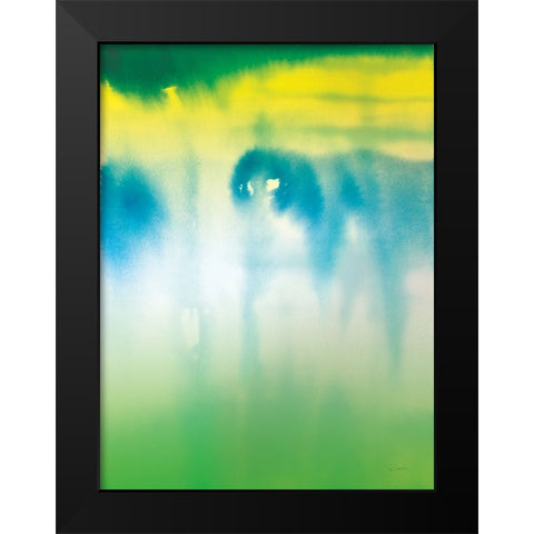 Dip Dye III Bright Black Modern Wood Framed Art Print by Schlabach, Sue