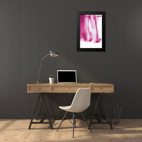 Bold Neon I Black Modern Wood Framed Art Print by Charro, Mercedes Lopez