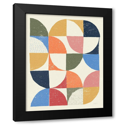 Colorful Night Sky I Retro Black Modern Wood Framed Art Print with Double Matting by Prahl, Courtney