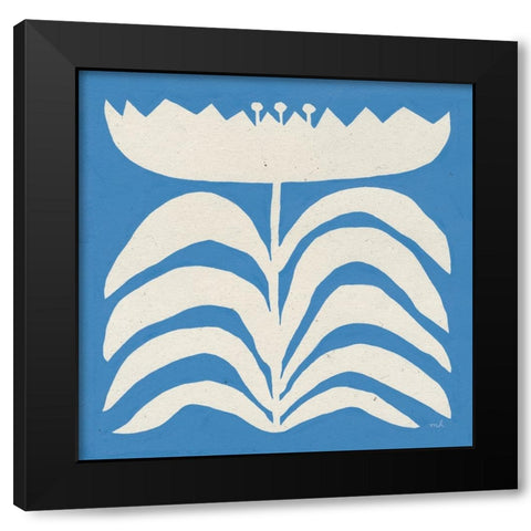 Delighted II Blue Black Modern Wood Framed Art Print with Double Matting by Hershey, Moira