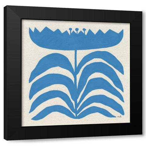 Delighted III Blue Black Modern Wood Framed Art Print by Hershey, Moira