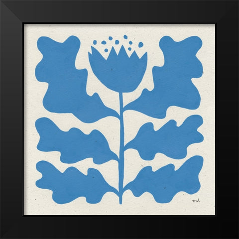 Delighted IV Blue Black Modern Wood Framed Art Print by Hershey, Moira