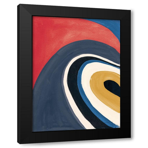 In the Groove I Retro Black Modern Wood Framed Art Print with Double Matting by Nai, Danhui