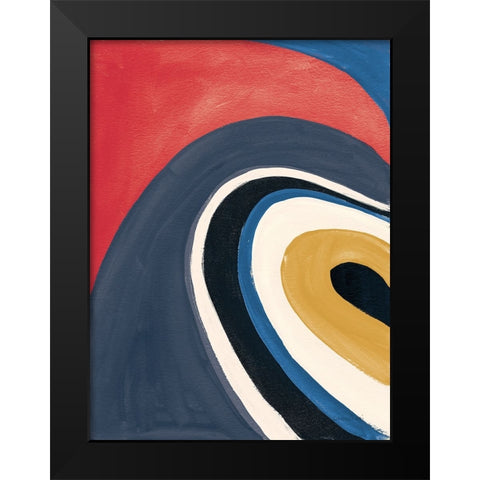 In the Groove I Retro Black Modern Wood Framed Art Print by Nai, Danhui