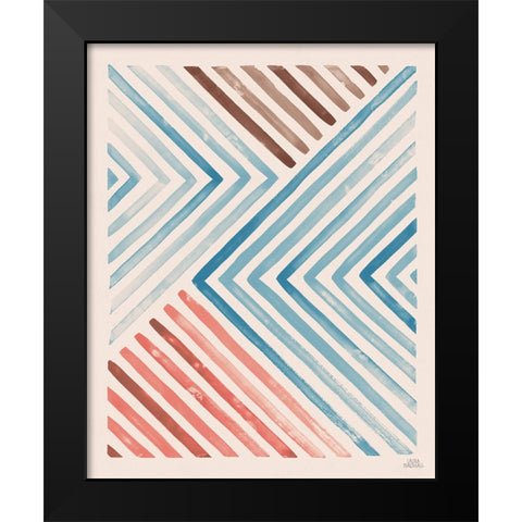 Red and Blue Sunset I Black Modern Wood Framed Art Print by Marshall, Laura
