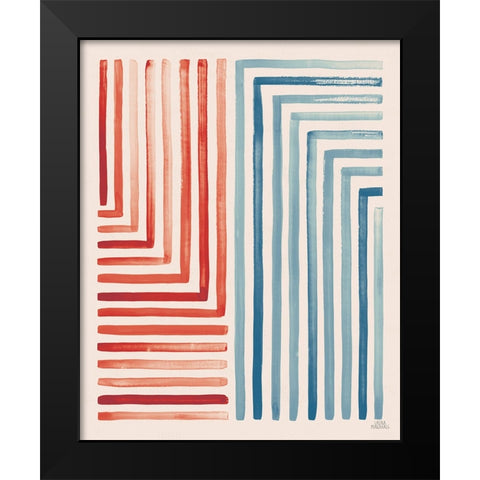 Red and Blue Sunset III Black Modern Wood Framed Art Print by Marshall, Laura