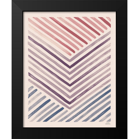 Red and Blue Sunset IV Black Modern Wood Framed Art Print by Marshall, Laura