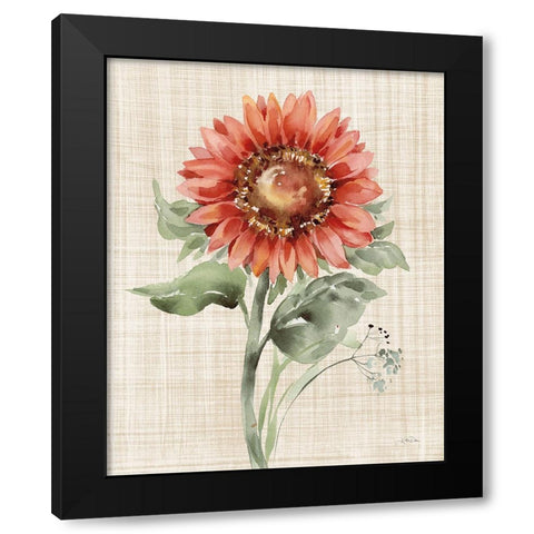 Autumn Ramble II Linen Black Modern Wood Framed Art Print by Pete, Katrina