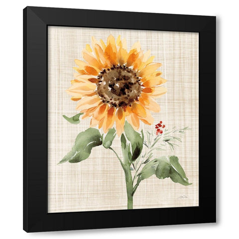 Autumn Ramble III Linen Black Modern Wood Framed Art Print with Double Matting by Pete, Katrina