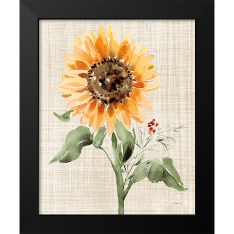 Autumn Ramble III Linen Black Modern Wood Framed Art Print by Pete, Katrina