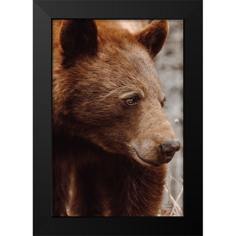 Bear Profile I Black Modern Wood Framed Art Print by Larson, Nathan