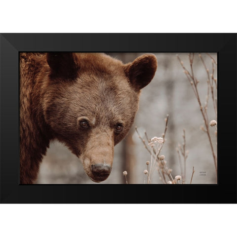 Bear Profile II Black Modern Wood Framed Art Print by Larson, Nathan