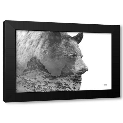Mountain Bear Black Modern Wood Framed Art Print by Larson, Nathan