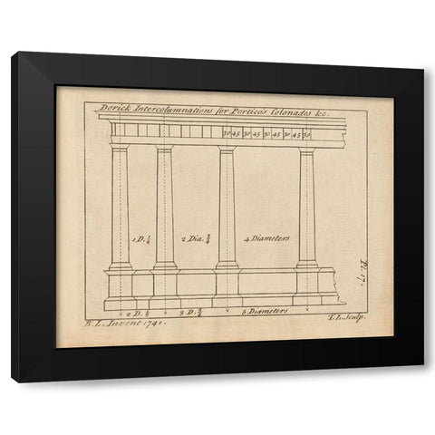 Architectural Drawings V Black Modern Wood Framed Art Print with Double Matting by Wild Apple Portfolio