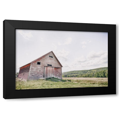 Barn With a View Black Modern Wood Framed Art Print with Double Matting by Larson, Nathan