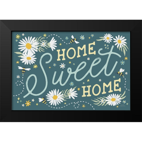 Daisy Garden I Black Modern Wood Framed Art Print by Marshall, Laura